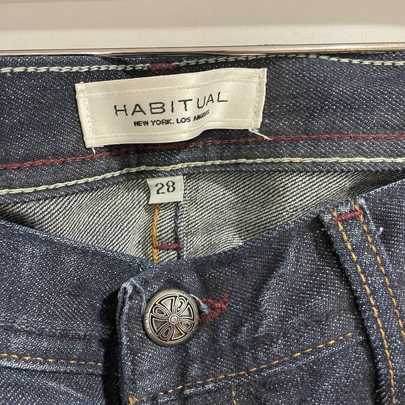 Habitual Bootcut Jeans Women Low-Rise Dark Wash Denim Maltese Cross Y2K - Picture 4 of 6